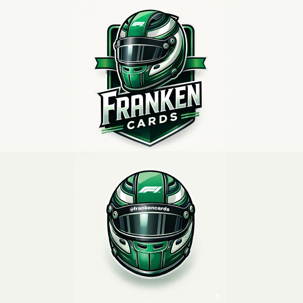 Franken Cards – Modern Racing Helmet Mascot Logo