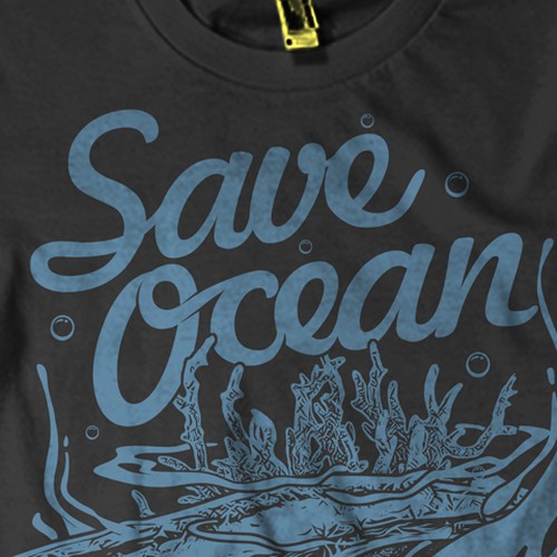 SAVE THE OCEAN OR SAVE THE OCEANS Design by Flame33