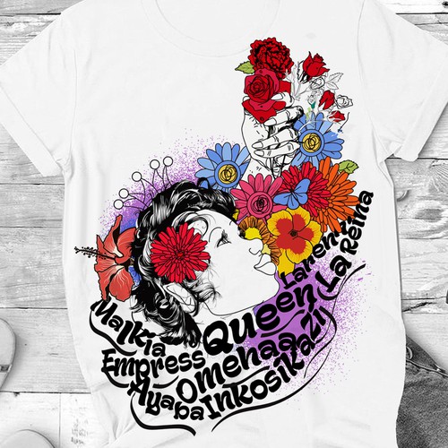 African Diaspora "QUEEN" Dialect T-Shirt Design Design by SORENKOgraph