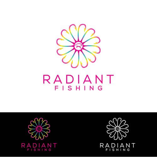 Edgy logo for womens fishing gear for radiant fishing, Logo design contest