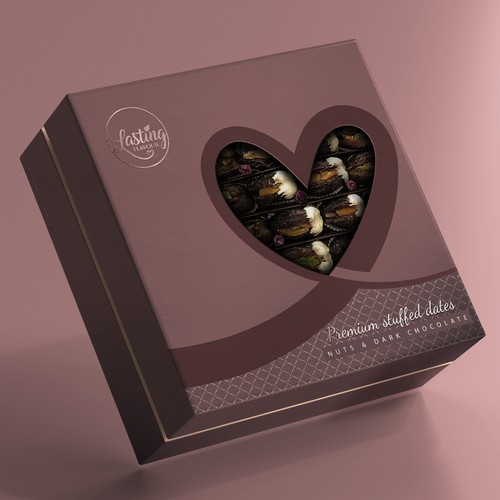 We need a powerful package design for our new assorted stuffed dates product Design by IleanaP