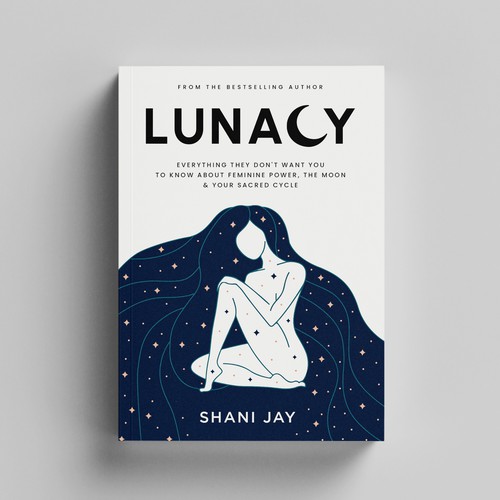 Beautiful nonfiction book cover design for a book about the moon & feminine energy aimed at women Design by Sahidul_Tuser