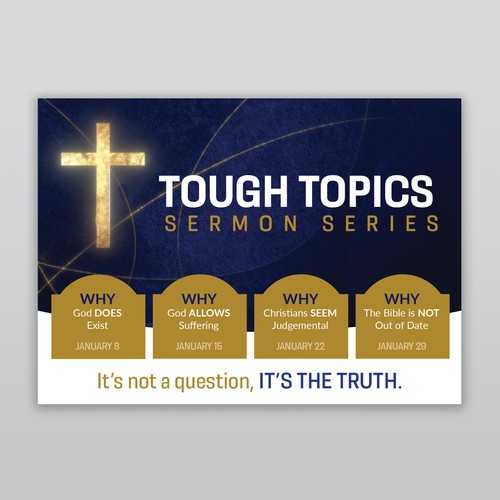 Tough Sermon Series Postcard Design by Jordon