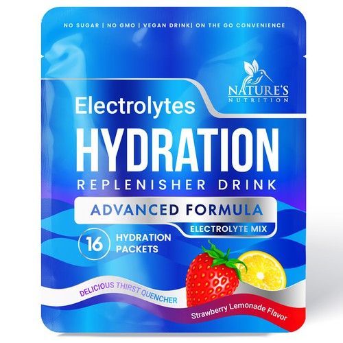 Refreshing Hydration Electrolytes Design Needed for Nature's Nutrition Design by Davi Giolo ★