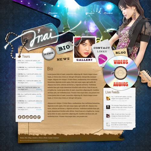 Design di Alternative Rock Artist  J'nai needs a website design di Ananya Roy