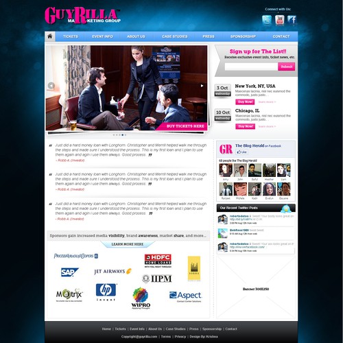 Website Layout - GuyRilla Marketing Group Design por KrishnaCreation
