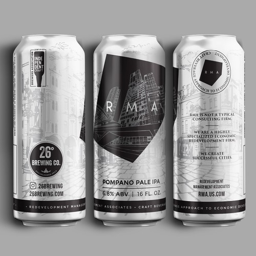 Design a branded beer can label to be given to city officials at conferences Diseño de Aleksey Osh