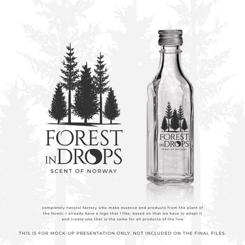 enhances the logo of FOREST IN DROPS make it adapt for all line products Réalisé par Distinguish♐︎