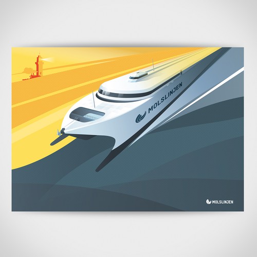 Multiple Winners - Classic and Classy Vintage Posters National Danish Ferry Company Diseño de A-Sz