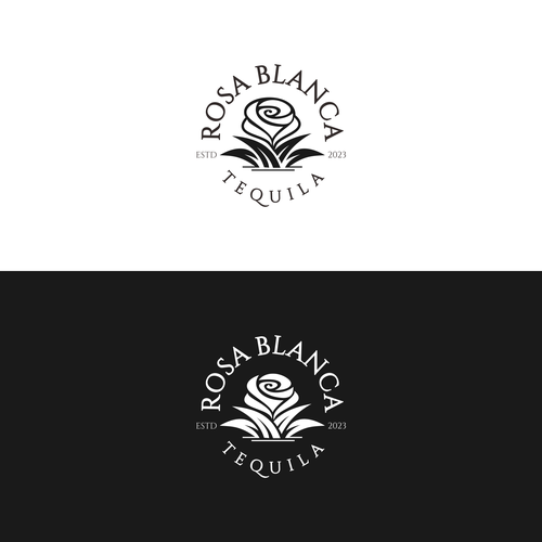 Tequila! A brand a logo that is made with LOVE for a new Tequila Company - ROSA BLANCA Design by siasArt