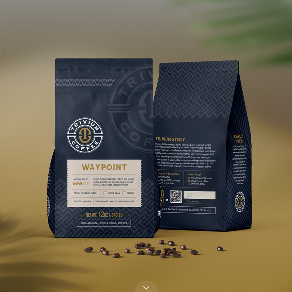 Trivium Elegant Coffee Bag Design