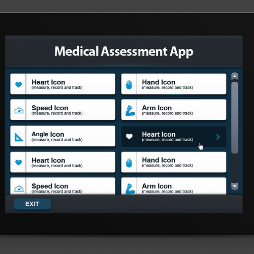 Interactive medical app for use by therapists and patients Diseño de BIALY