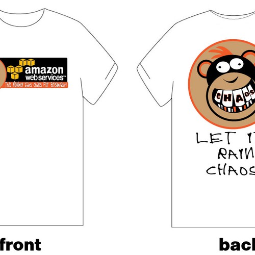 Design the Chaos Monkey T-Shirt Design by bettwy cartoons