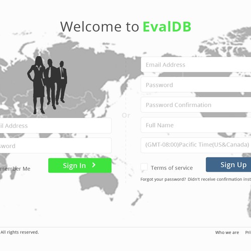 Landing sign in/sign up page Ontwerp door *eleanor