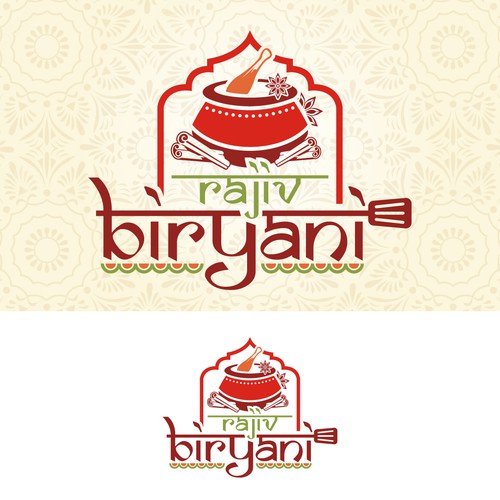 Indian Food Cloud Kitchen Logo Design, Rajiv Biryani Design by Brand Lab Studio