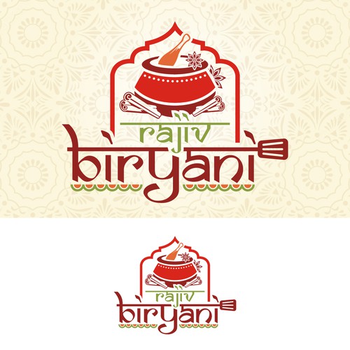 Indian Food Cloud Kitchen Logo Design, Rajiv Biryani Réalisé par ✅ LOGO OF GOD ™️