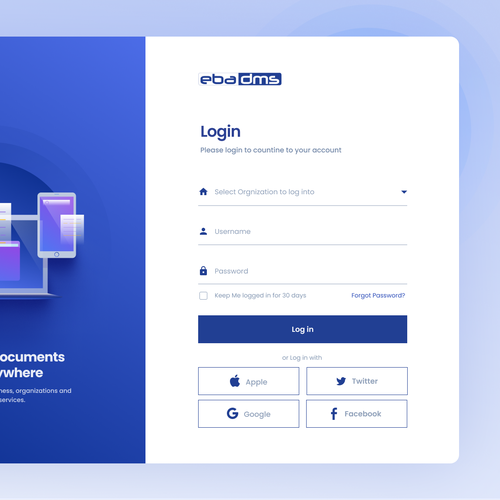 Design a login page for our document management system - EBA DMS Design réalisé par REAXUR™