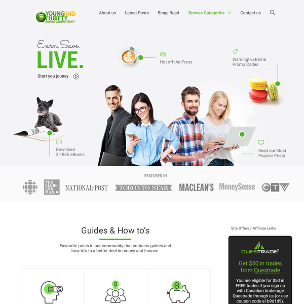 Design by Mica Porto titled "Creative fun page design for financial blog for young people"
