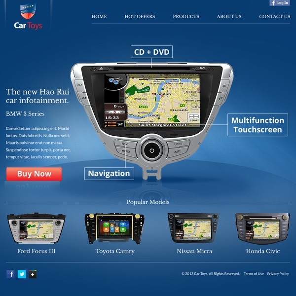 Design by Phil Lyster titled "Help Car Toys with a new website design"