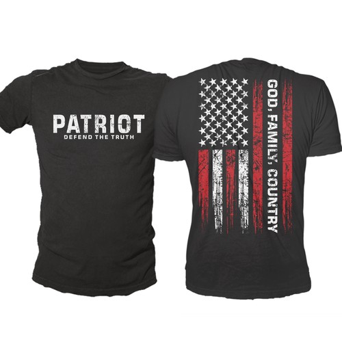 Develop a patriotic shirt that represents: The individual patriot, God, Family, Country Design by -Diamond Head-