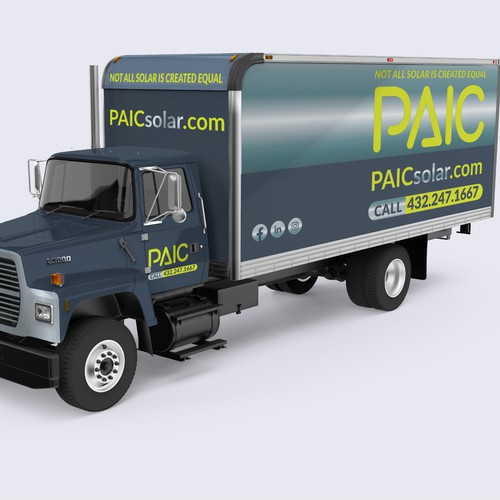 Design us an eye catching, modern, box truck wrap! Design by designsbymark