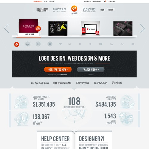 99designs Homepage Redesign Contest Design by aloe84