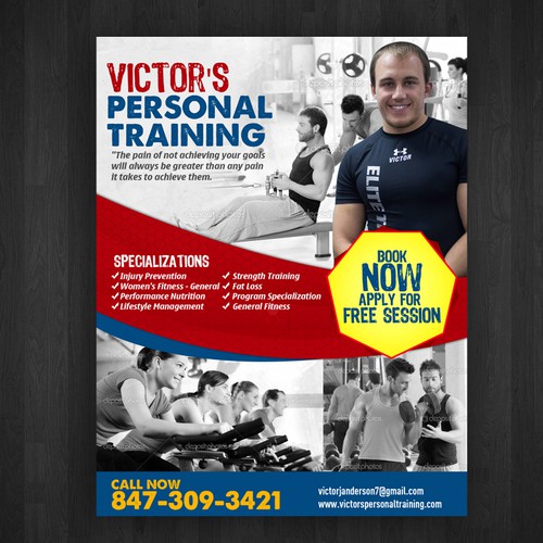 One-page personal trainer flyer  Postcard, flyer or print contest