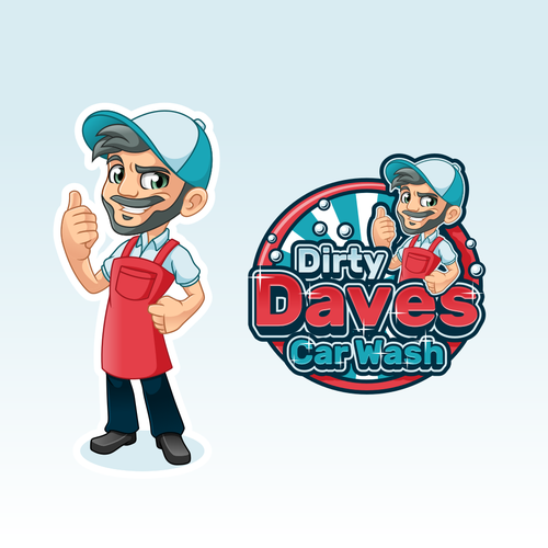 Car Wash Mascot with Logo Diseño de ridjam