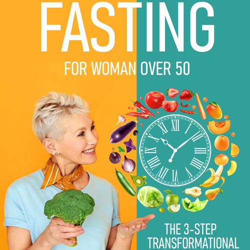 Compelling intermittent fasting book cover design to appeal to women over 50 Design by Gergana ®