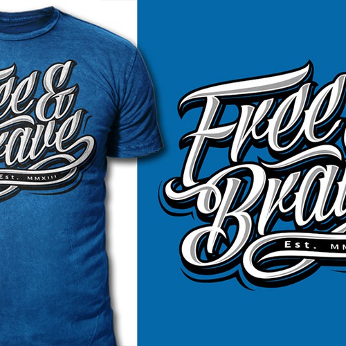 Trendy t-shirt design needed for Free & Brave Ontwerp door ＨＡＲＤＥＲＳ