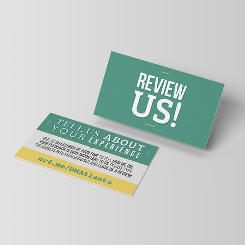 REVIEW ME CARD Business Card Size To Request A Rating