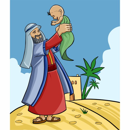 Abraham and Isaac - Vector image Design by Hadeboga Studio