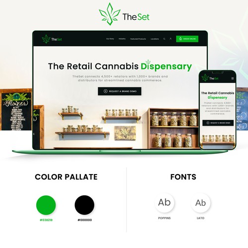 The Set dispensary Website Design Design by CREATIVE PIXXLES