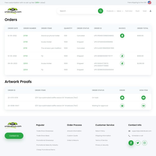 Easy to use Customer Account Page Design by MercClass