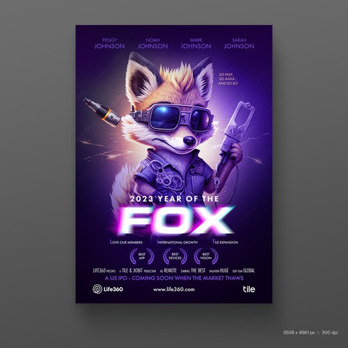 Life360 2023 Year of the Fox Poster Design by M A D H A N