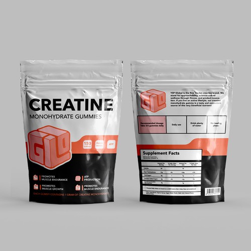 Bag Design for Creatine Monohydrate Gummy brand Design by MeDesign✦