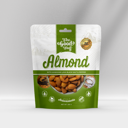 Design a standout packaging for a Nuts & Seeds Standee Pouch-ontwerp door Kedaigraphic