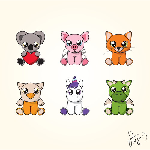 12 stuffed animal designs (cuties) Design by Cersei
