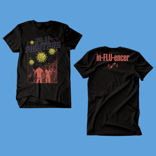 "Flu Fighters Shirt Design" winning T-shirt