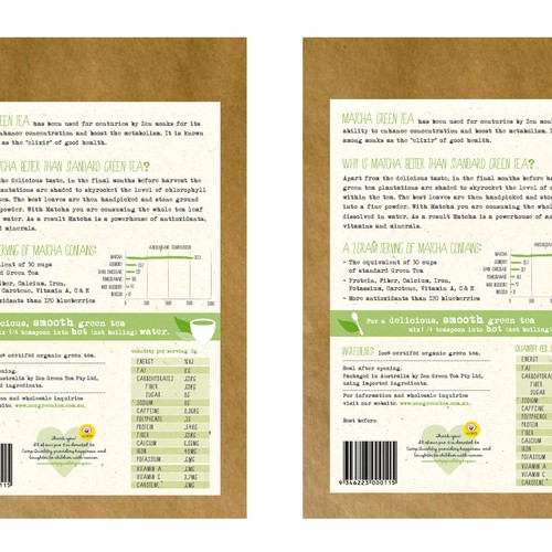 print or packaging design for Zen Green Tea Diseño de Greta & Bruno
