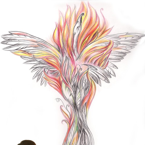 tree on fire drawing