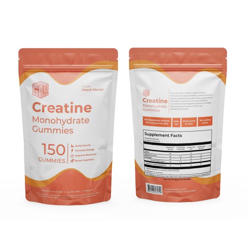 Bag Design for Creatine Monohydrate Gummy brand Design by Dzhafir