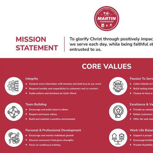 Mission Statement & Core Values Infographic Design by Only Quality