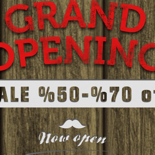 CASUAL STREET WEAR CLOTHING STORE GRAND OPENING SIGN Design by Saharsa