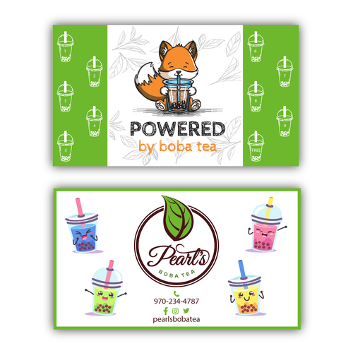 Need New Business Cards for Pearl's Boba Tea business!!! Design by irDesignx