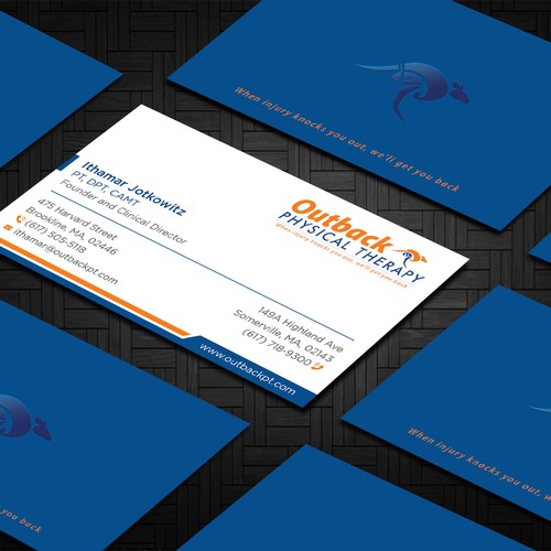 Business card for 2 clinic physical therapy office Design by Taaiebah