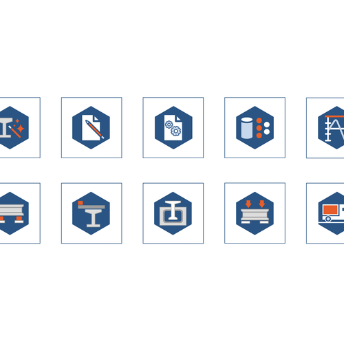 Create the icons for the buttons of a toolbar of an application program (Revised). Design by rulasic