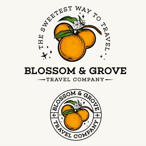 Vintage Orange Blossom Logo design for Travel Company Design by Mararti