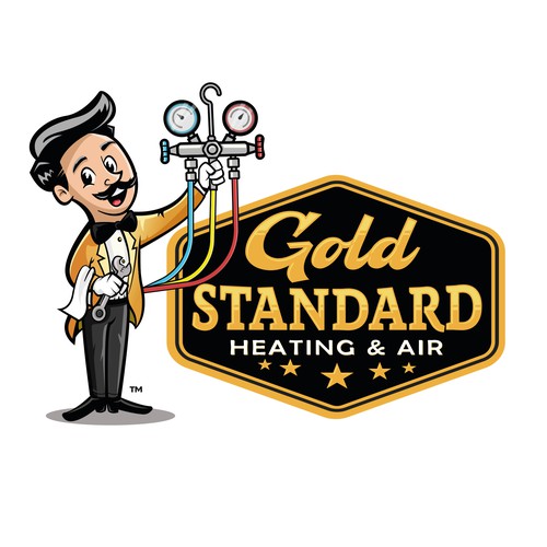 Powerful and Charming Character logo for an Heating and Air Company Design by Bezzot!design