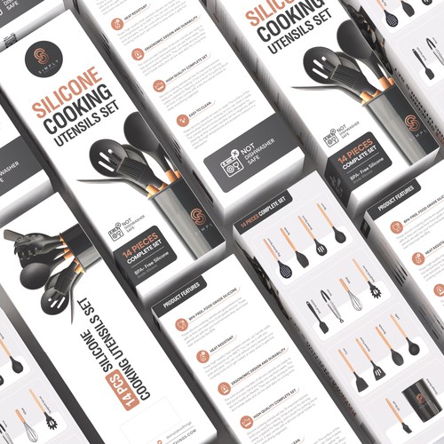 We need the best packaging for our Silicone Cooking Utensils Set Design by DG[Graphix]